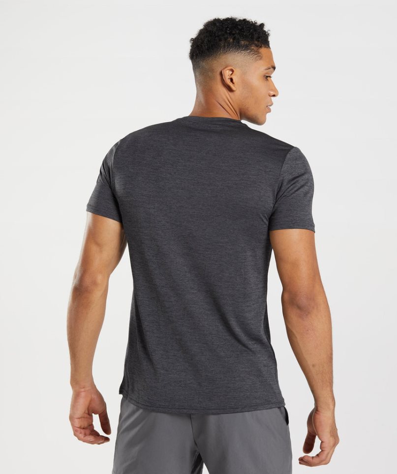 Men's Gymshark Arrival Marl T-Shirts Black | CA 60D51N